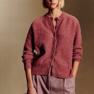 Sezane Othello Cardigan in Rosewood
